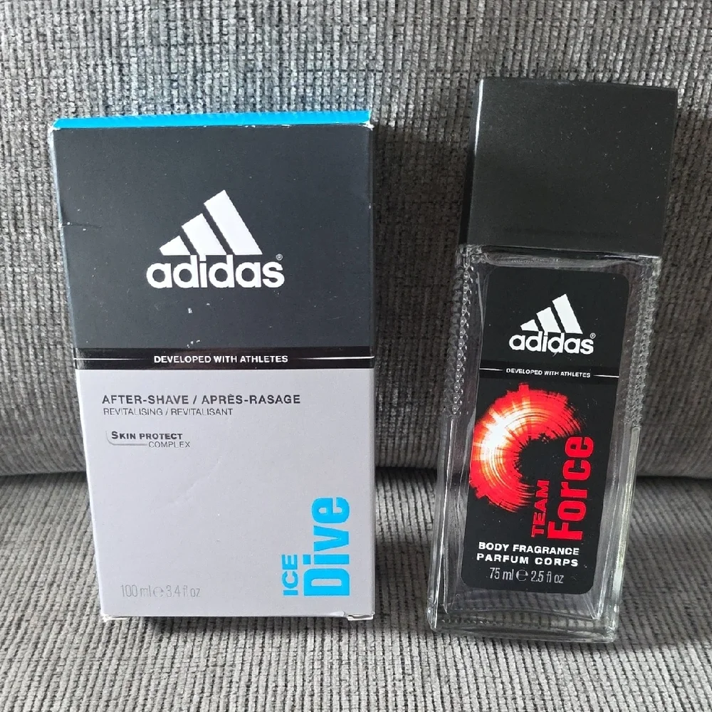Adidas Ice‎ Dive After Shave and Team Force Body Fragrance Set, Both New.